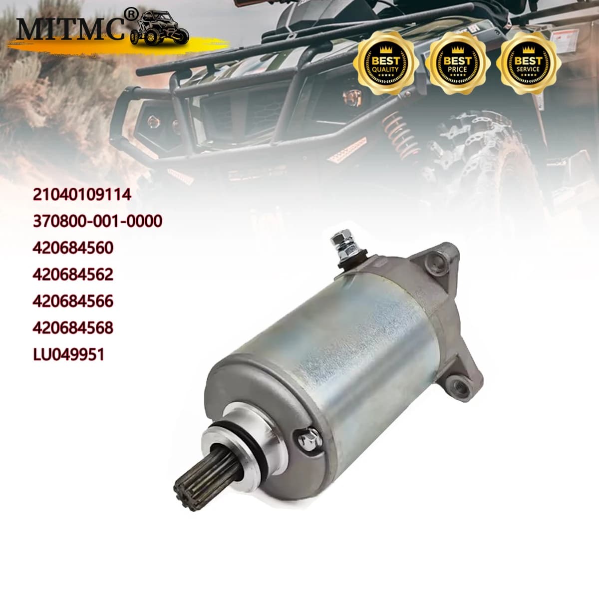 Starter Motor For BRP G1 G2 РМ 800 ODES UTV 800H HiSun LU049951 420684560 370800-001-0000 21040109116