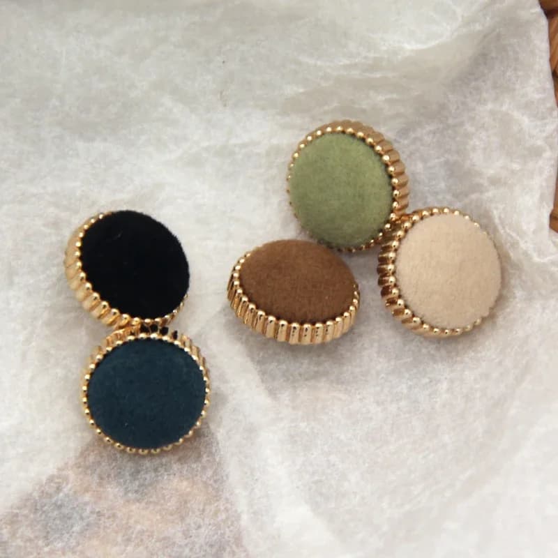 HENGC 13mm Small Metal Shank Fabric Buttons For Clothes Women Winter Blouse Coat Sweater Decorative Sewing Accessories Wholesale