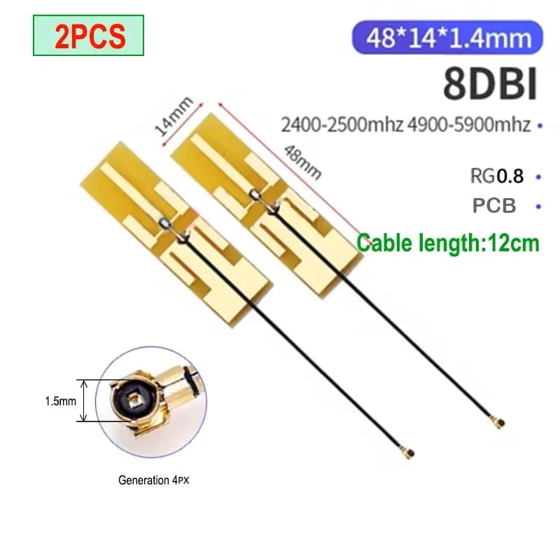 eoth 2pcs iot wifi Antenna 5.8 Ghz 2.4ghz Dual Band Built-in FPC soft board for Bluetooth PCB patch gain antenna generation 4