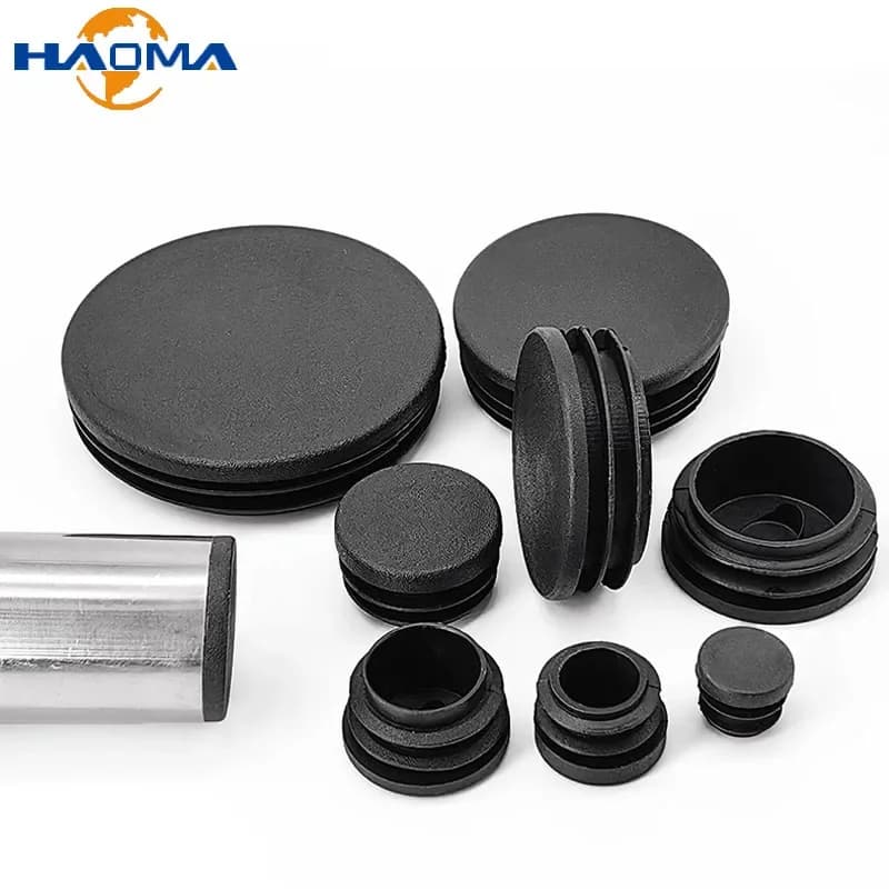 1-20Pcs Black Round Plastic Blanking End Cap Caps Tube Pipe Inserts Plug Bung