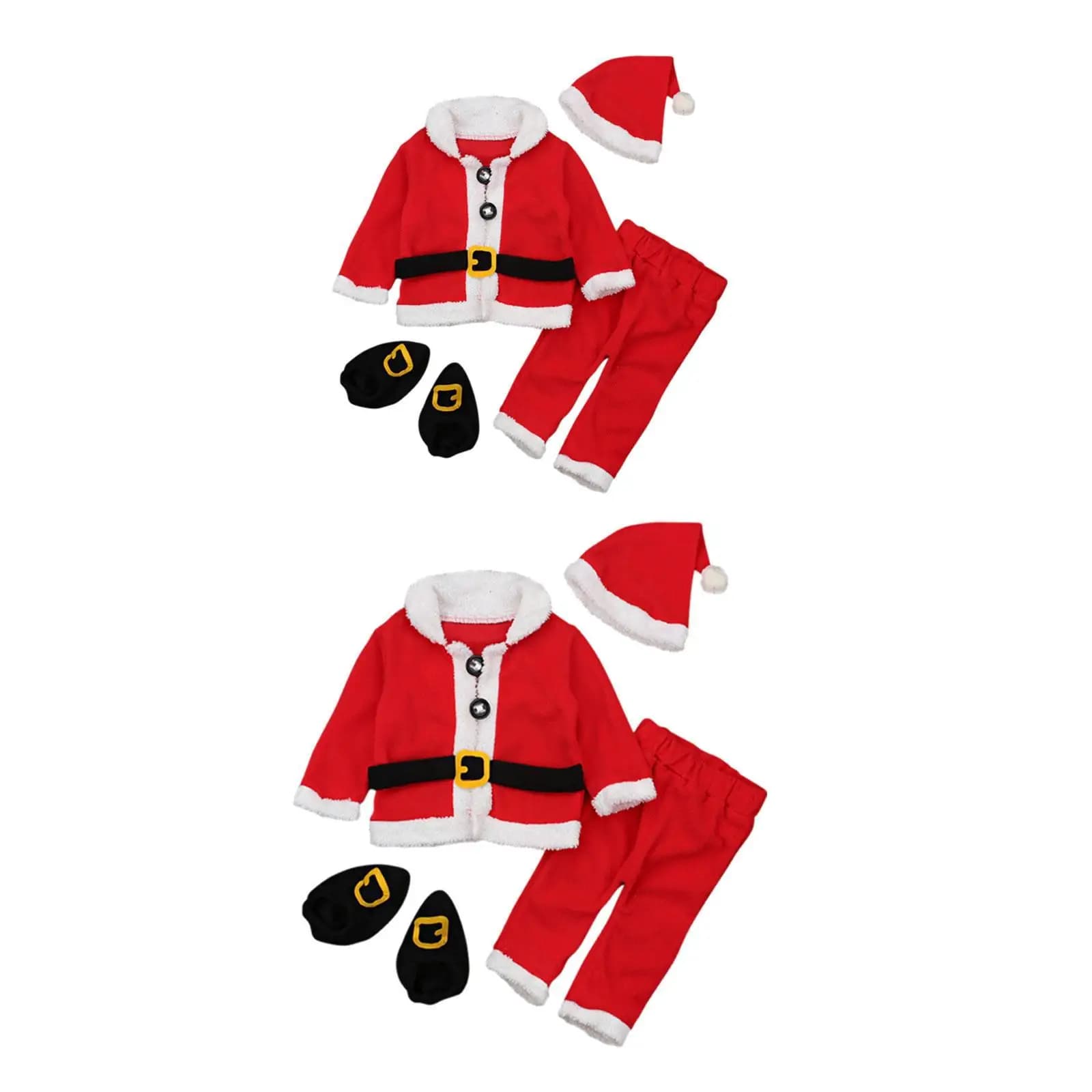 Kids Christmas Cosplay Outfit Clothes Christmas Hat Costume Set for Holiday Cosplay New Year Carnival Stage Performance Festive