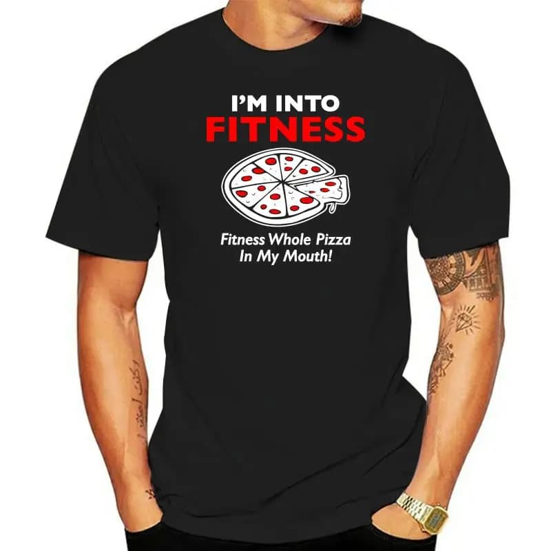 Summer Fashion Street Short Sleeve T-Shirt Hot men's fun casual print Men Printing T-shirt FITNESS PIZZA