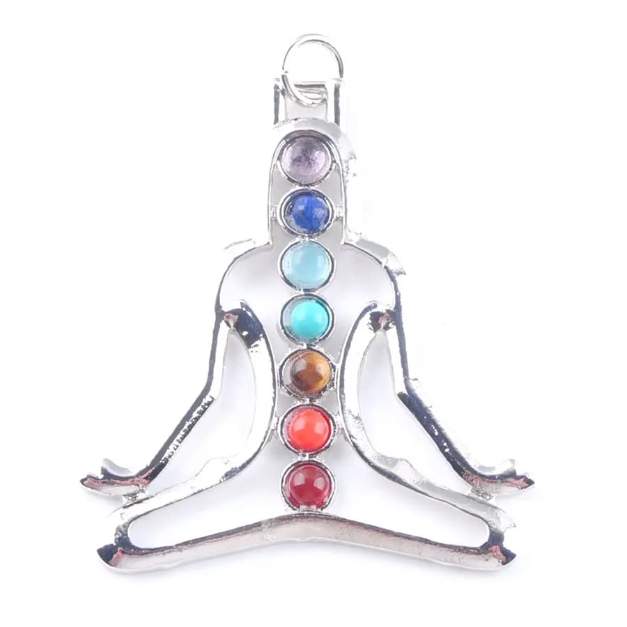 7 Chakras Natural Stone Pendants Meditating Charms for Jewelry Making Diy Necklace Accessories N3261