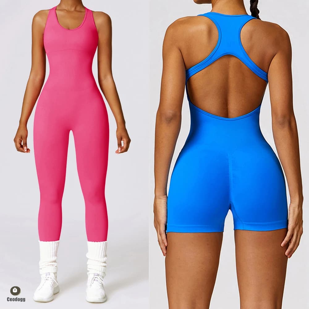 Women Training Yoga Set Sportswear Women Sports Jumpsuit Fitness Rompers Stretch Female Push Up Gym Workout Clothes Bodysuits