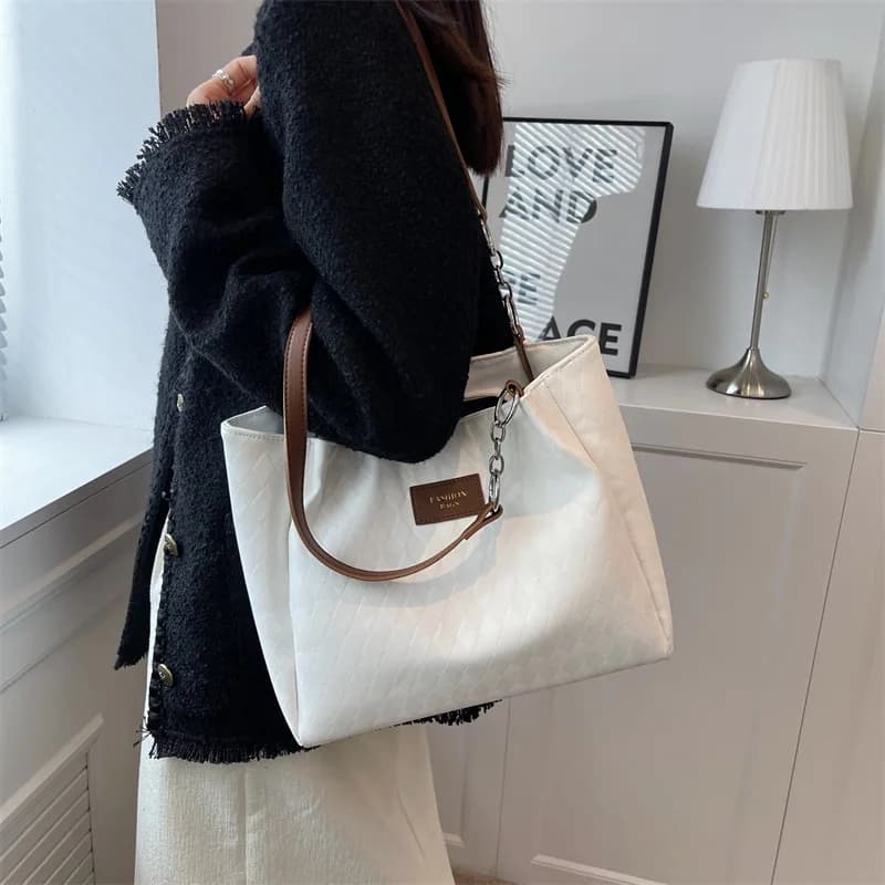 Large Capacity Bag Women's Bag Advanced Sense Niche Class Commuting Bag all Shoulder Tote Bag
