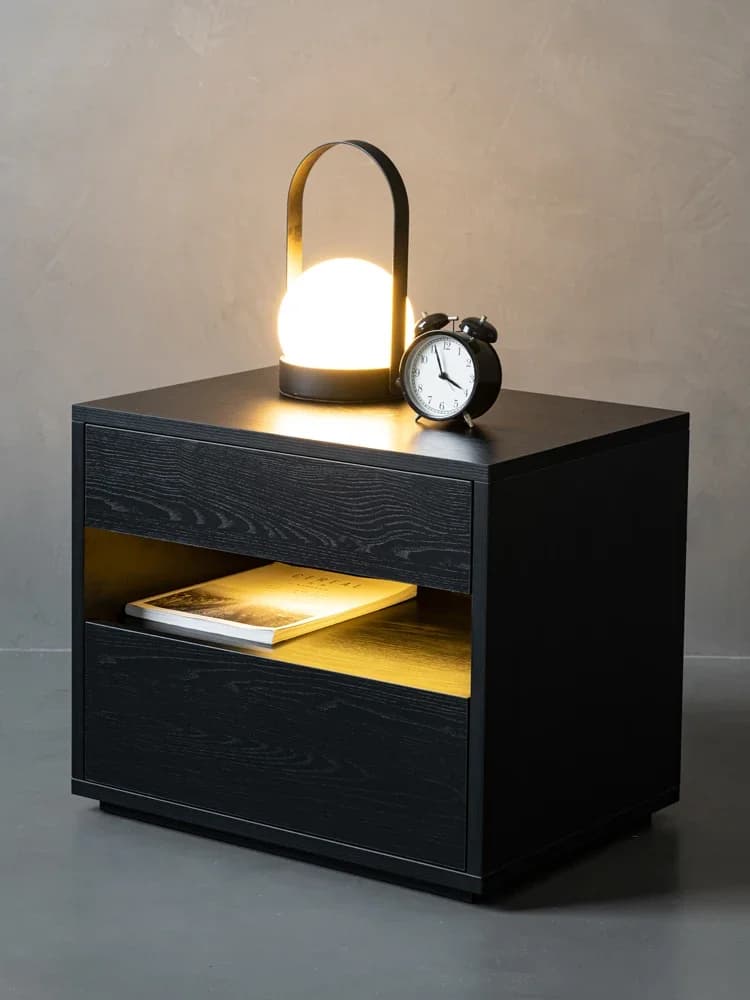 Italian minimalist bedside table Nordic style bedroom bedside table modern solid wood drawer locker