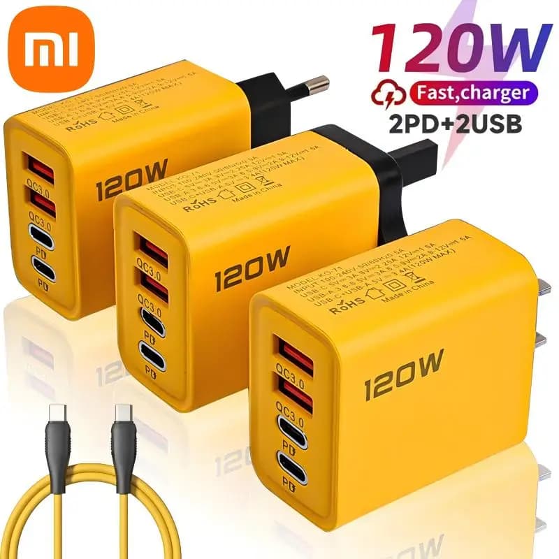 Xiaomi 120W Super Fast Charger Type-C PD 20W Super Fast Charging Charger  EU/US Plug USB 3.0 Charger Adapter For iPhone Samsung