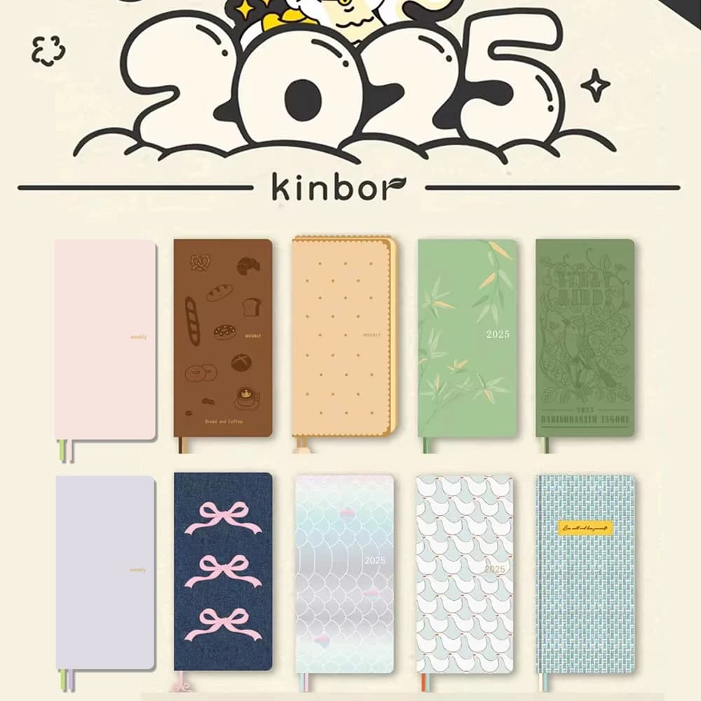 Kinbor 2025 Weekly Plan Book Two Pages A week Schedule Book Self Disciplined Punch Book Efficiency Manual Daily Time Management