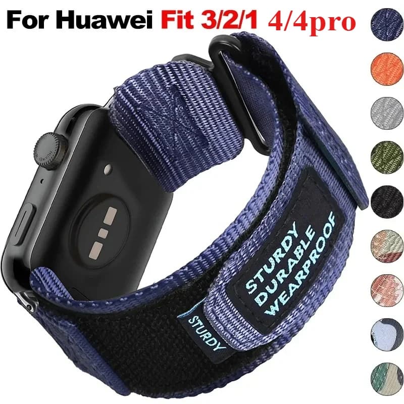 Nylon Loop Strap For Huawei Watch Fit 4/Fit 4Pro Woven Sports Smartwatch Wristband For Huawei Fit 3/2/1 Strap Bracelet Watchband
