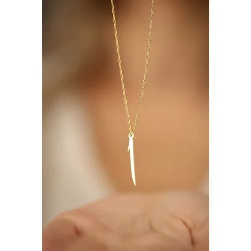 Nineveh Silver Aleph Model Gold Plated Silver Italian Necklace