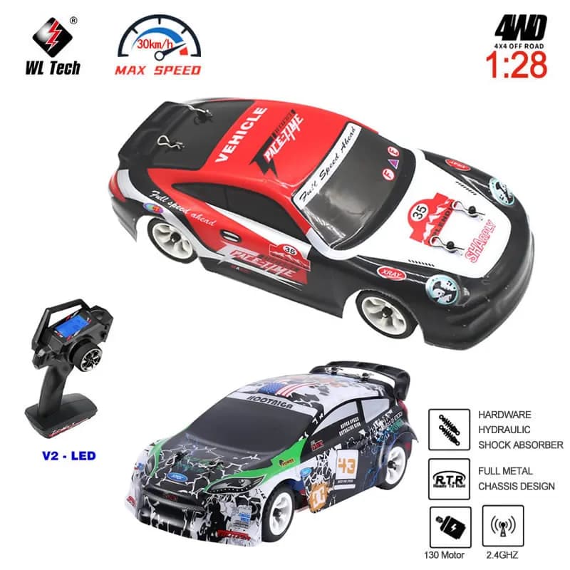 WLtoys K969 K989 Pro 1:28 4WD 2.4G Mini RC Racing Car High Speed Off-Road Remote Control Drift Toys Alloy Vehicle for Kids Gift