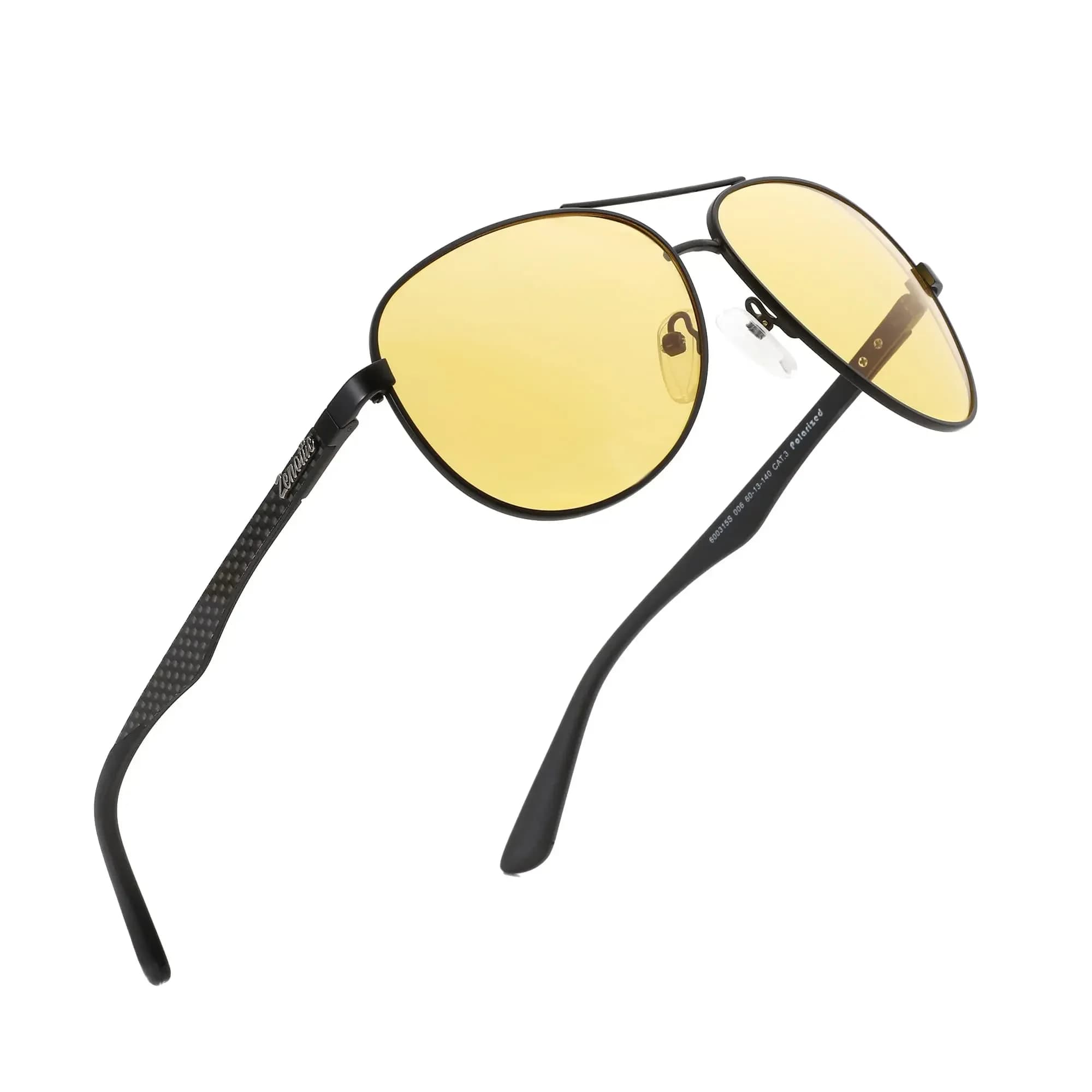 ZENOTTIC Polarized Pilot Sunglasses for Men Carbon Fiber Temple Pilot Sun Glasses with Mirrored Lens UV Protection