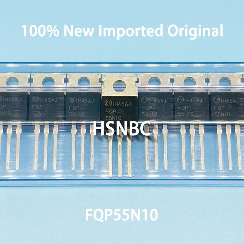 10Pcs/Lot FQP55N10 55N10 TO-220 100V 55A MOSFET N-Channel Power Transistor 100% New Imported Original