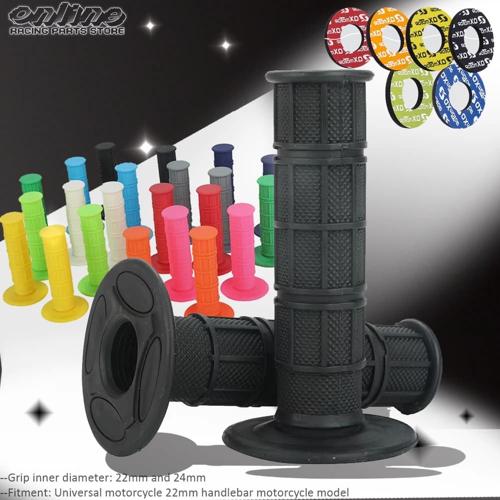 Black MX Gel Rubber HandleBar Grip For CR CRF XR YZ WR TTR KX KLX RMZ RMX RM TC TE FC FE ATV Enduro Motocross Dirt Pit Bike
