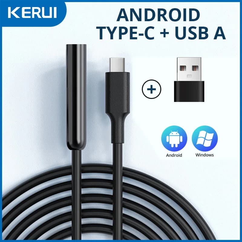 Android Type-C USB Endoscope Camera 7mm Hard Cable Mini Camera for PC Android Phone Endoscope Pipe Type C Endoscope Inspection