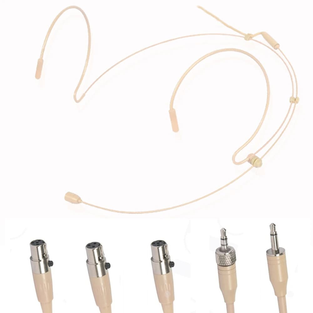 Double Earhook Headset Microphone Headworn Omnidirectional Condenser Cartridge Microphone For Sennheiser For Shure Wireless