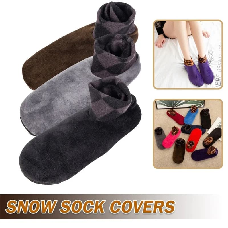Non-Slip Floor Plush Socks Yoga Soft Women Men Home Leopard Print Thick Slippers  Indoor Outndoor Thermal Sports Socks