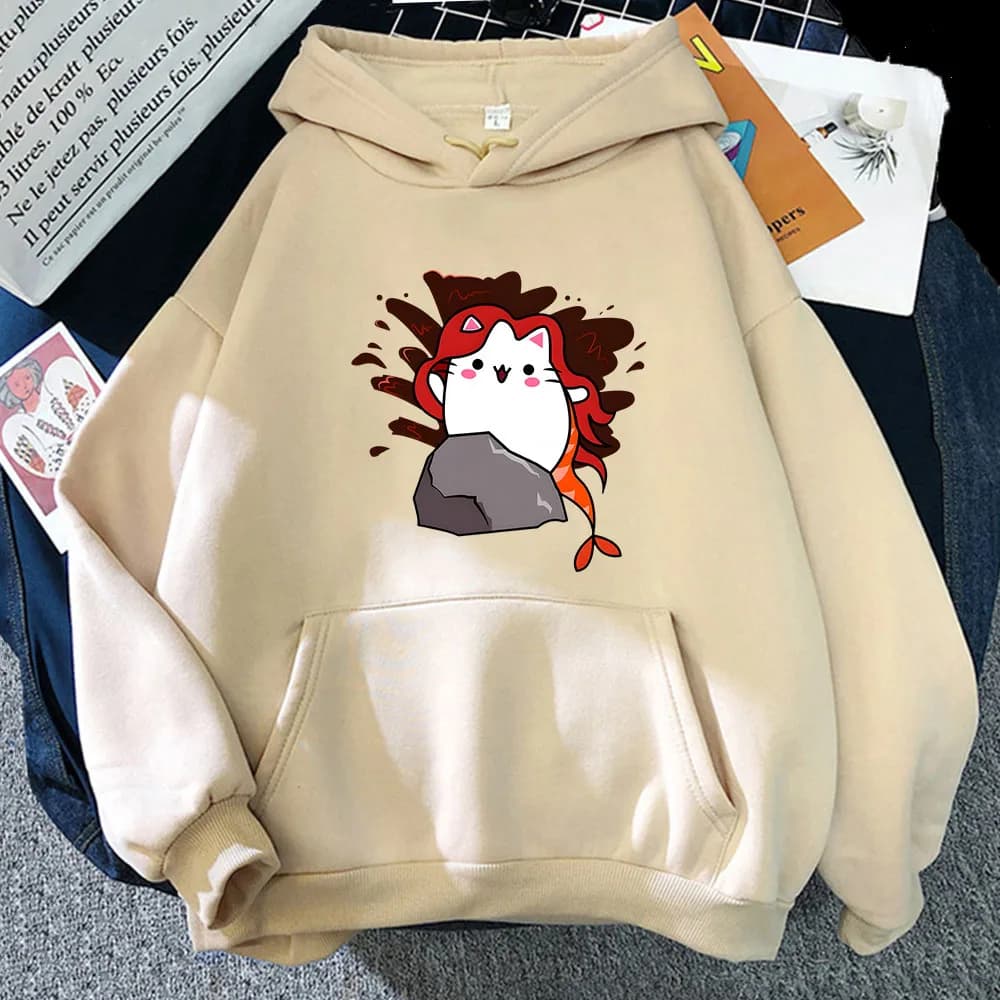 Shrimp Sushi Hoodies Cartoon Cute Cats Pritned Sweatshirt Hoodie Men Y2k Sudaderas Fleece Winter Clothes Women Harajuku Pullover