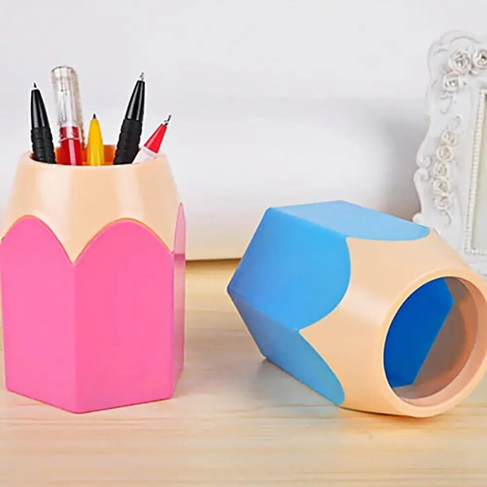 1pc Creative Cute Pencil Holder, Stylish Desktop Storage Pen Holder, Pen Styling Organizer Container, Classroom Home Office Desk