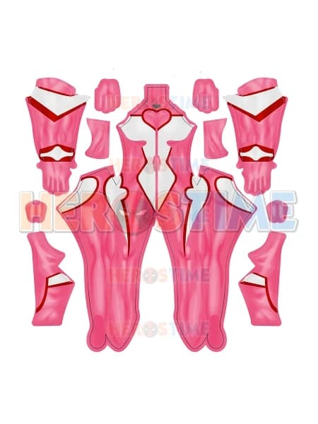 Mighty Lady Pink Spandex Cosplay Costume Adults Girls Woman Ladys Superhero Zentai Bodysuit Halloween Costume