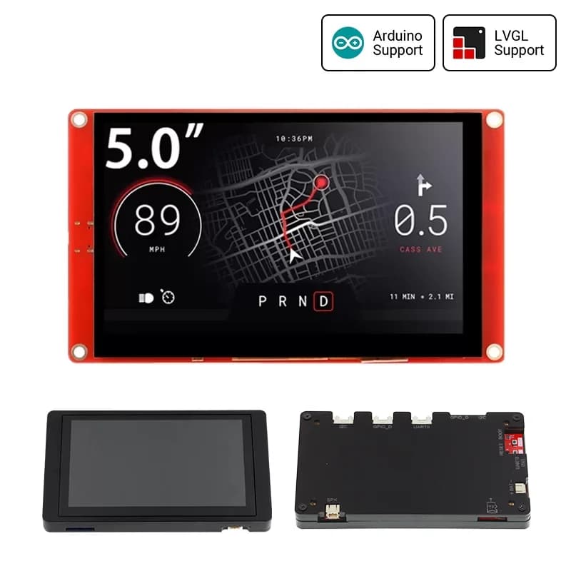 CrowPanel- ESP32 5.0 Inch HMI Display 800x480 RGB TFT LCD Touch Screen Compatible with Arduino/LVGL/PlatformIO/Microp