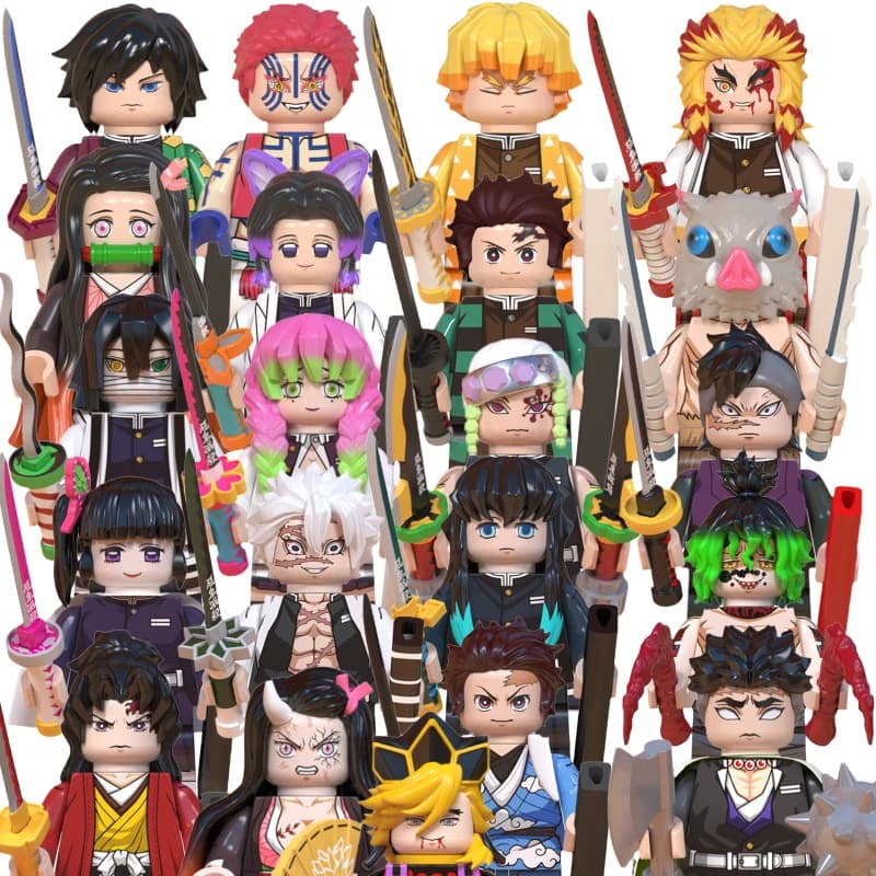 WM blocks 6116 6137 6138 Demon Slayer Tanjirou Nezuko Inosuke Zenitsu Giyuu Rengoku Uzui Tengen anime bricks building blocks