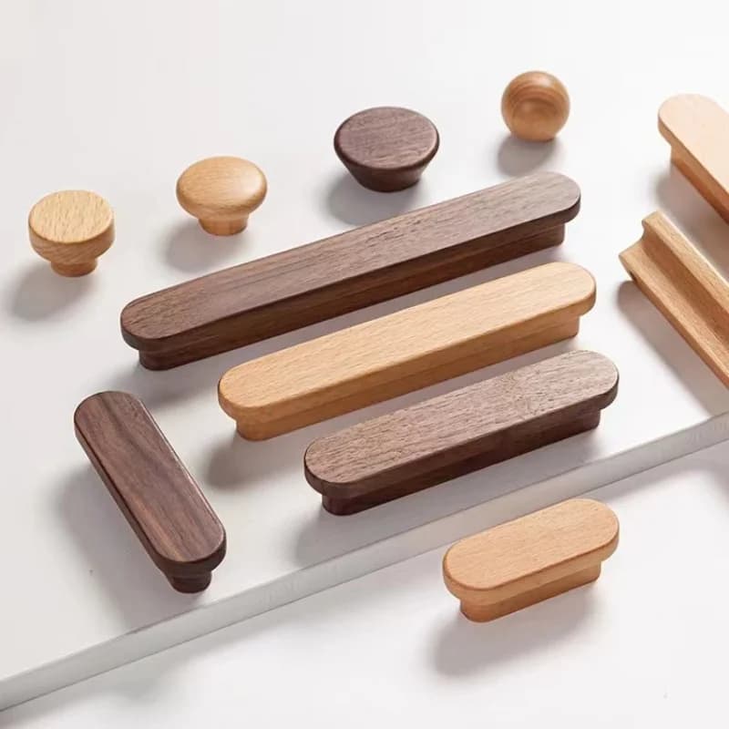 Wooden Cabinet Door Handle Wardrobe Dresser Drawer Pull Kitchen Cabinet Knob Furniture Accessories Wood Handles