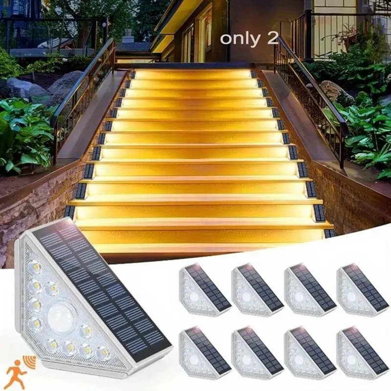 2Pcs Outdoor Step Lights LED Waterproof Stair Lights High Brightness Deck Lights Multipurpose Step Lights For Gardens