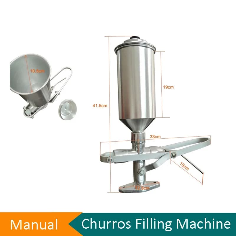 Aluminum Food Grade Cream Filling Machine Manual Spanish Churros Machine Latin Fruit Machine Commercial Cream Filler Homeuse