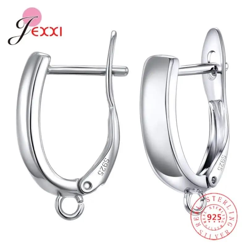 Drop Shipping Genuine 925 Sterling Silver Earrings Findings For DIY Jewelry Accessory High Quality Women Girls Jewelry Component