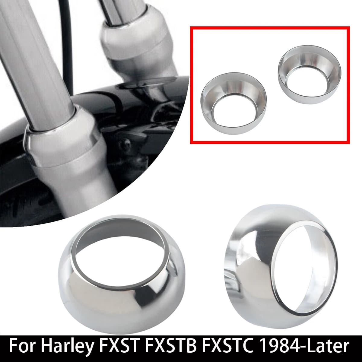 Motorcycle Front Fork Gaitors Boot Gaiters Shock Protector Dust Cover For Harley FXST FXSTB FXSTC 1984-Later Aluminium