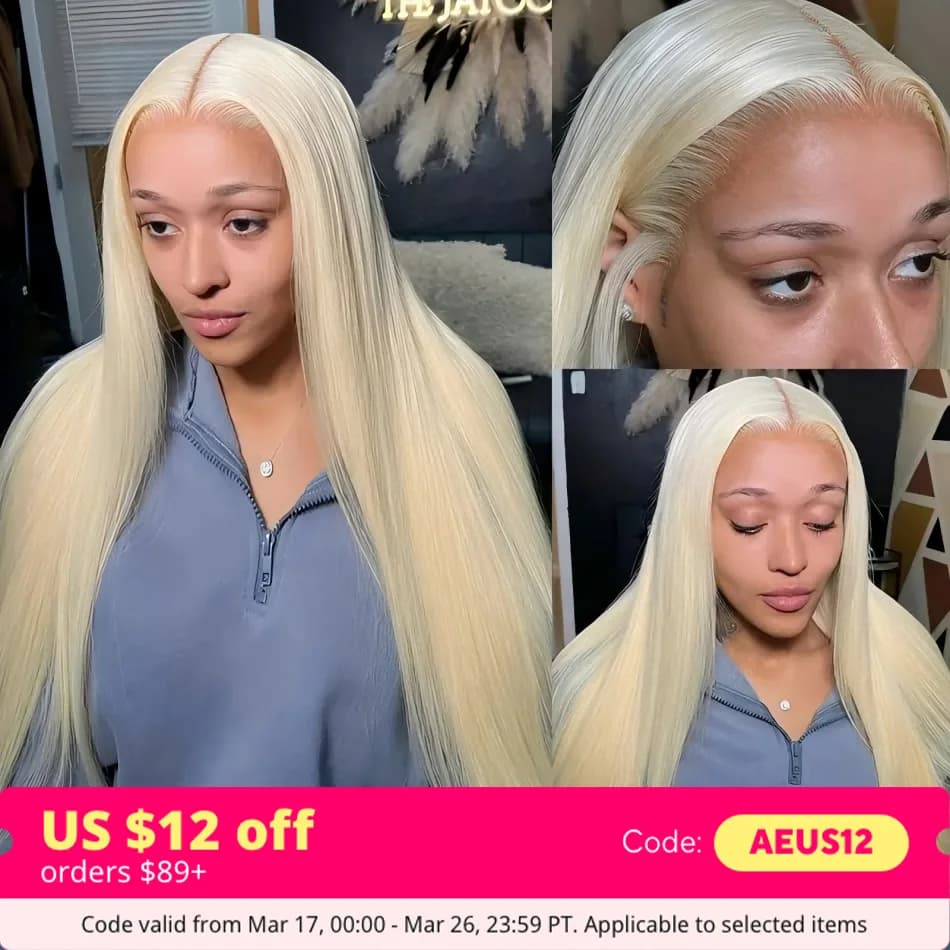 250 Density Human Hair Wigs Blonde 613 Lace Front Wigs 13x6 Straight Human Hair Lace Frontal Wig Brazilian Hair Wigs for Women