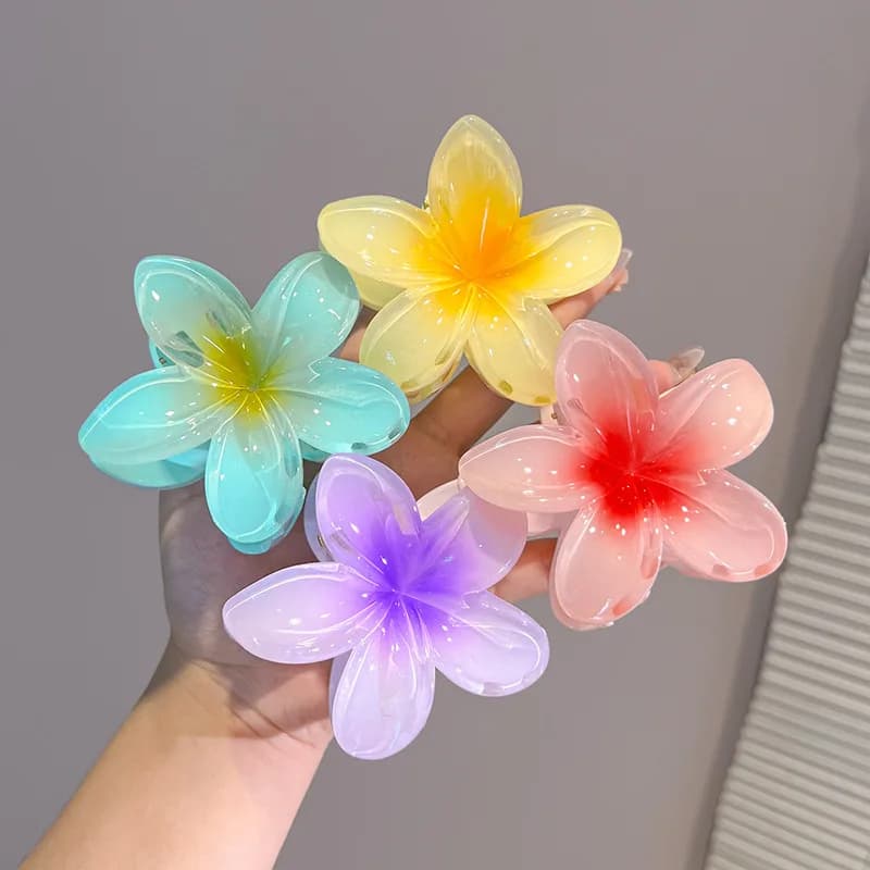 2/4PCS Fashion Women Flower Hair Clips Vacation Bohemia Egg Flower Shark Clips Barrettes Girls Large Hairpins Hair Accessories