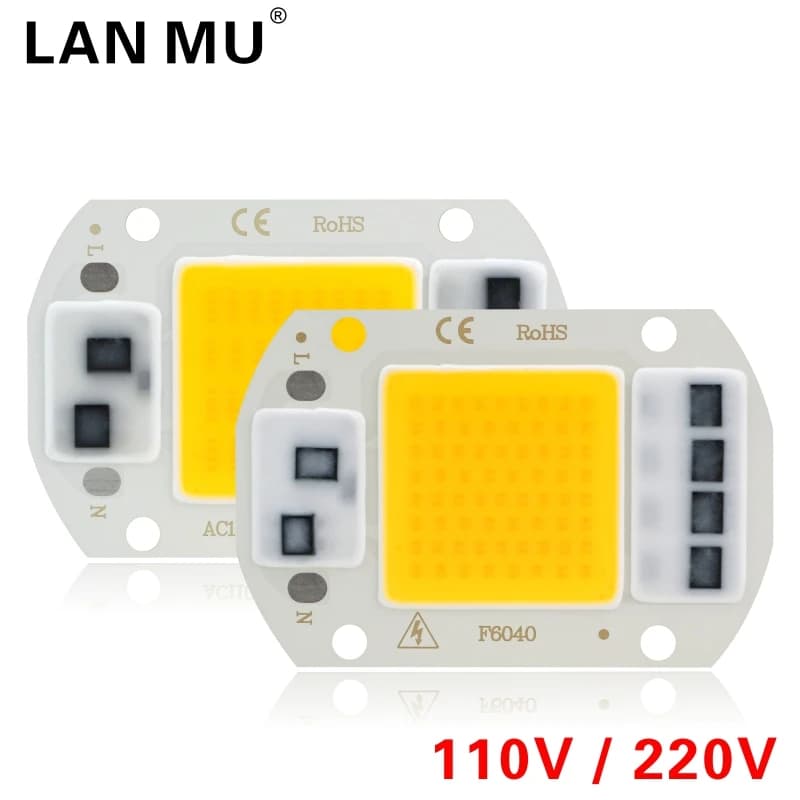 110V 220V LED Chip 10W 20W 30W 50W COB Chip No Need Driver LED Lamp Beads for Flood Light Spotlight Lampada DIY Lighting