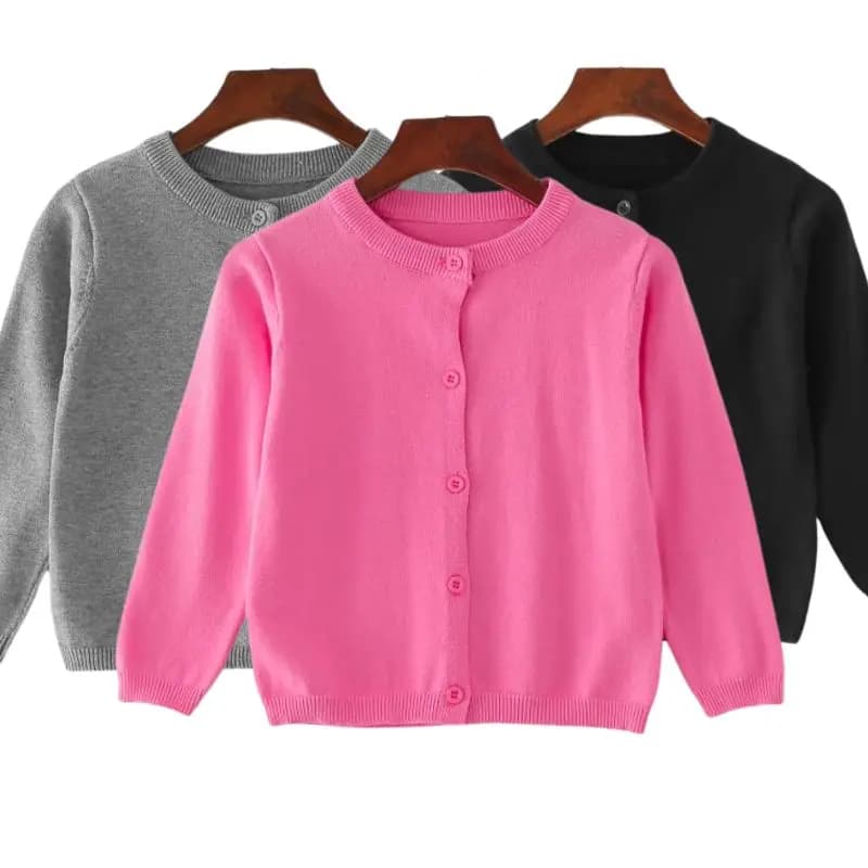 New Girls Cardigan Sweater Coat Spring Autumn Children Casual Jacket Toddler Baby Kids Wool Knitted Cardigan For Boys 1-5 Years