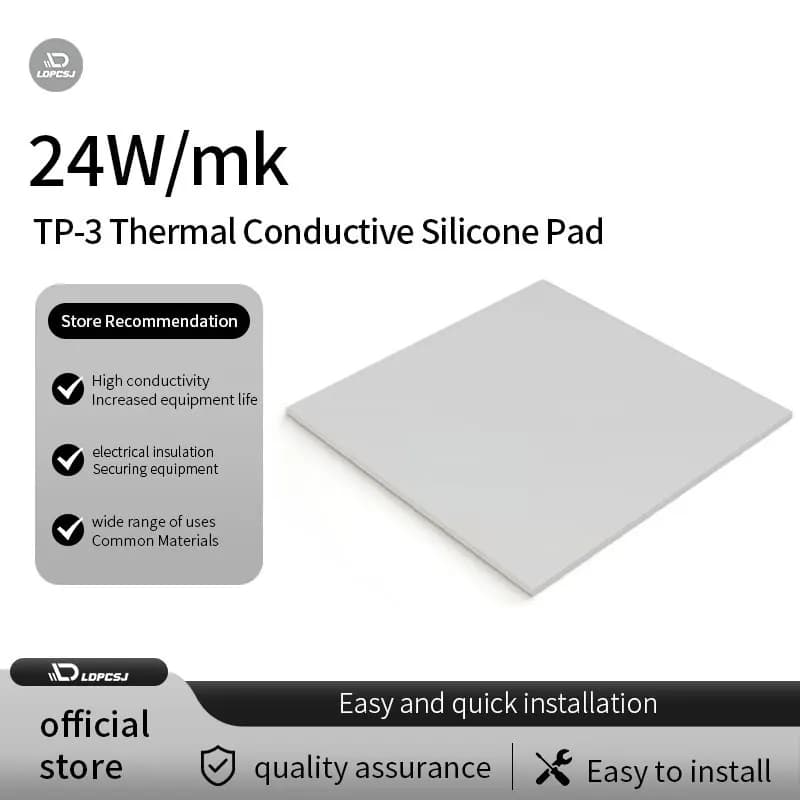 Ldpcsj 24W/mk 0.75/1.25/1.75mm GPU CPU Heatsink Cooling Conductive Silicone Pad High Quality Original Authentic Thermal Pad M.2