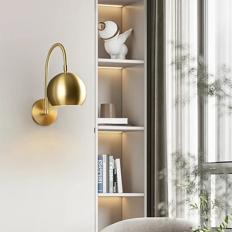 Modern lighting lamps Mushroom brass wall lamp Bedside lamp bookcase lamp Apartment decorative lamps bedroom living room lamp