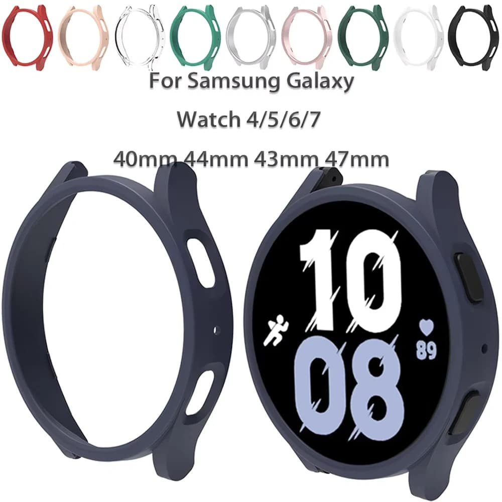 Case for Samsung Galaxy Watch 4/5/6/7 40mm 44mm 45/47mm Matte Cover Protective Hollow Bumper Shell for Watch 6 Classic 43MM 47MM