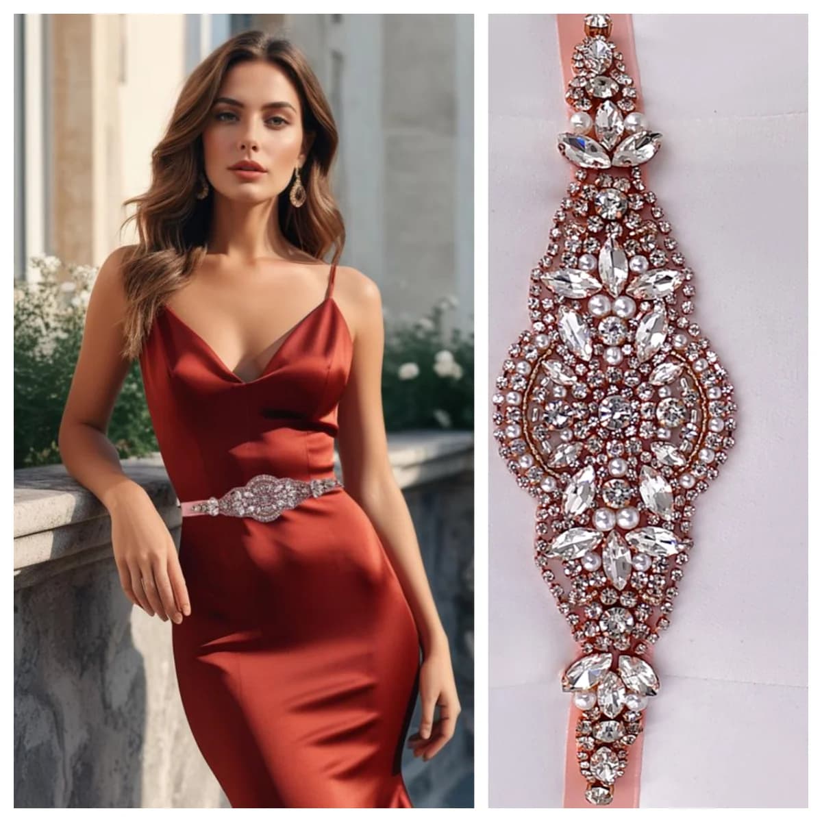 S425 Wedding Belt and Bridal Accessories Mariage Sash Plus Size Bridesmaid Belt, Elegant Belt for Mother Evening Dresses