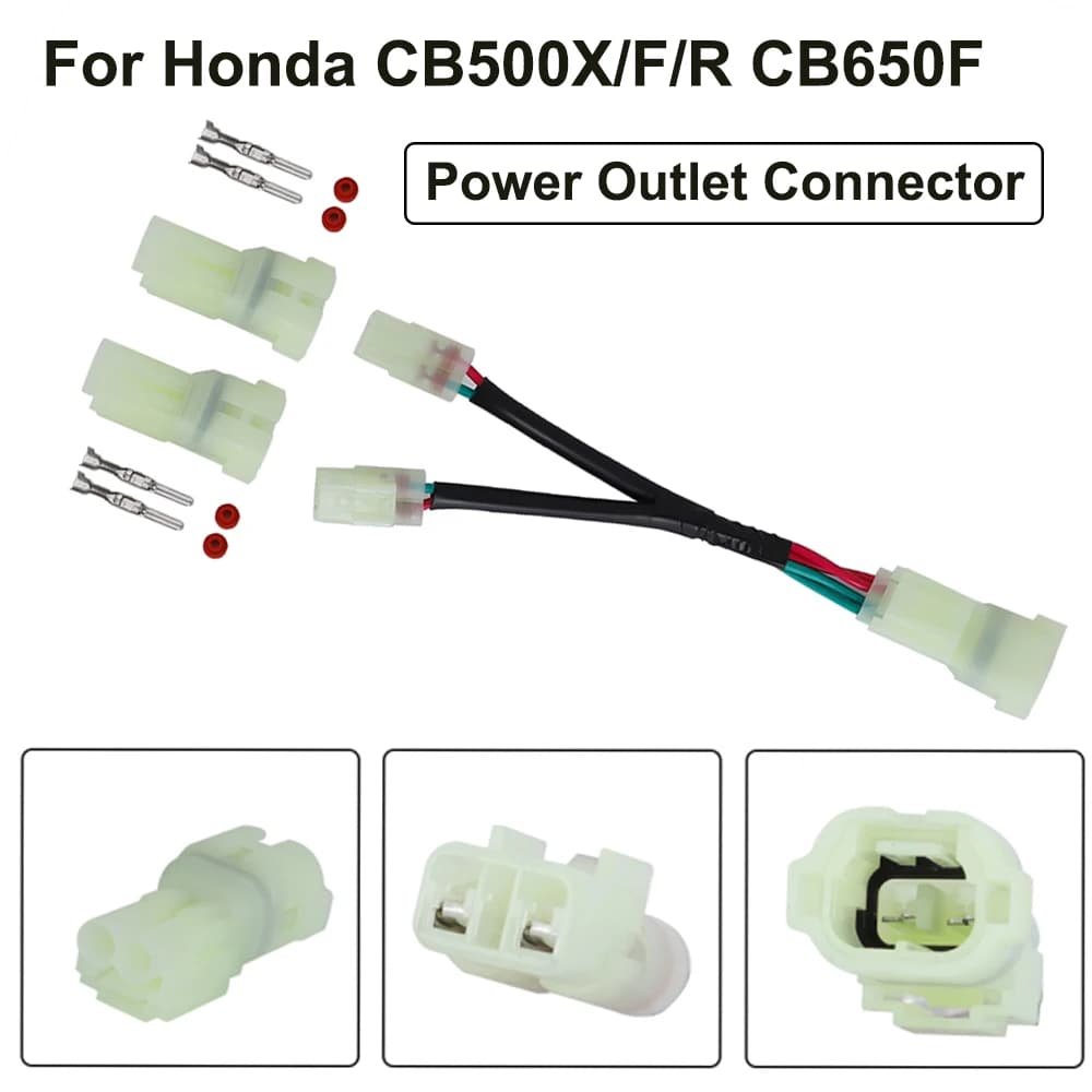 For Honda CB500X/F/R CB650F CB 500X/F/R CB 650F Auxiliary Power Outlet Connector Twin Power Splitter Set Accessory Port Options
