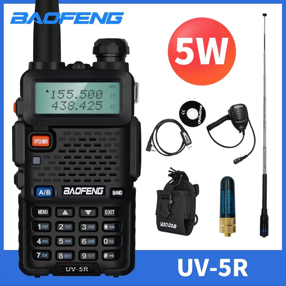 Walkie Takie Baofeng UV-5R 8W True High Power Ham Radio Long Range 10km FM Portable UV5R Dual Band Two Way Radio Comunicador