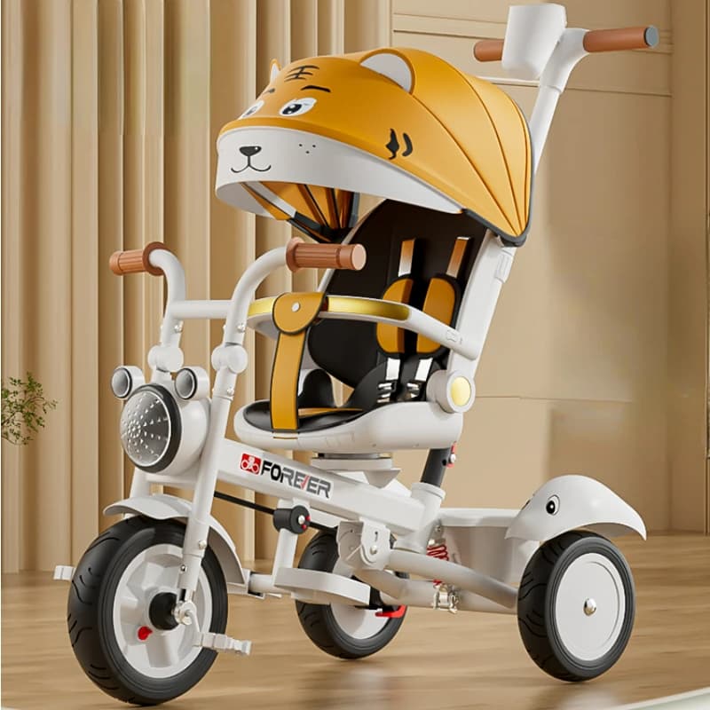 Children's Tricycle Foldable Can Lie Down and Sit 1-6 Year Old Baby Stroller Music Light Titanium Empty Wheel Tricycle for Kids