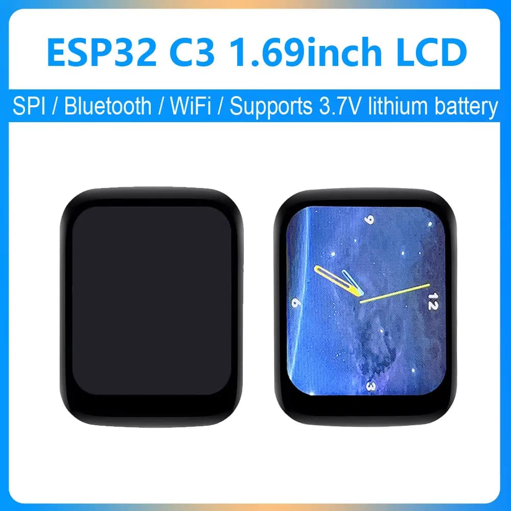 ESP32 C3 1.69inch Ornament Trinket LVGL Astronaut Clock Watch Round LCD TouchScreen ST7789 240x280 With WiFi Bluetooth