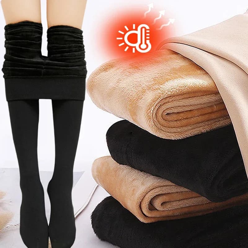 Winter Thermal Stockings For Woman Sexy Warm Translucent Pantyhose Hight Waist Thicken Leggings Casual Slimming Seamless Tights