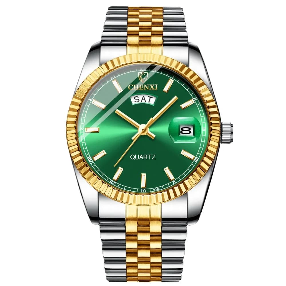 Luxury Gold Watches Men Top Brand Stainless Steel Strap Business Casual Quartz Watches for Men Waterproof Gift Wristwatch