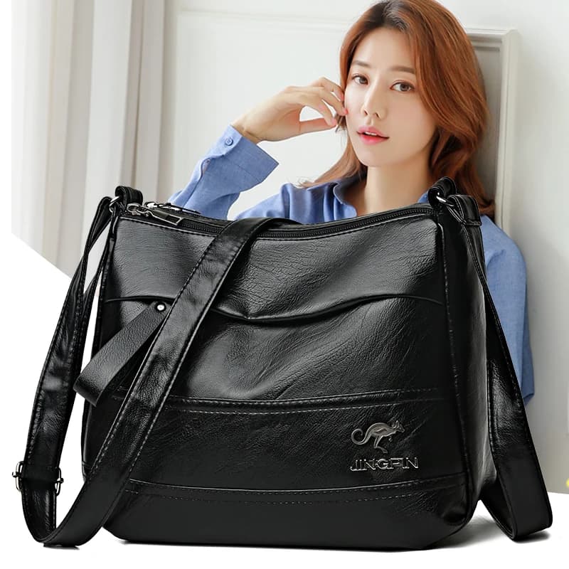 Elegant Leather One Shoulder Handbag Shopping Bag 2024 New Women's Fashion Handbag Sheepskin grain Beautiful Lady Crossbody Bag