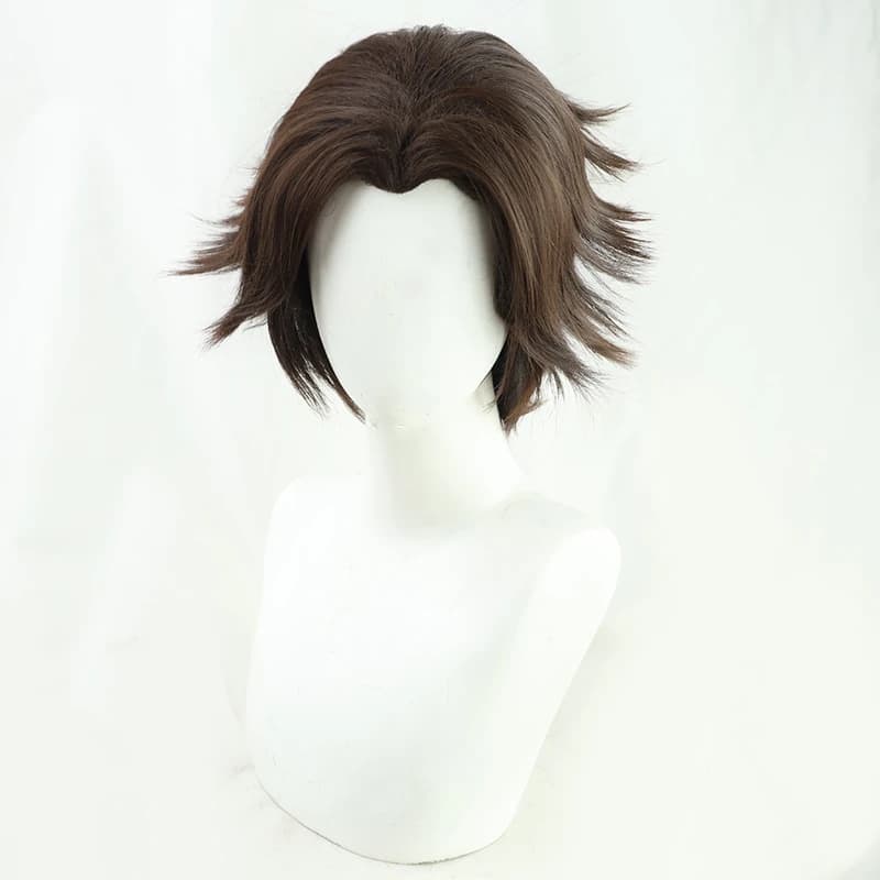 Game LOL Arcane Viktor Cosplay Wig The Machine Herald Viktor Short Brown Heat Resistant Synthetic Hair Wigs + Wig Cap