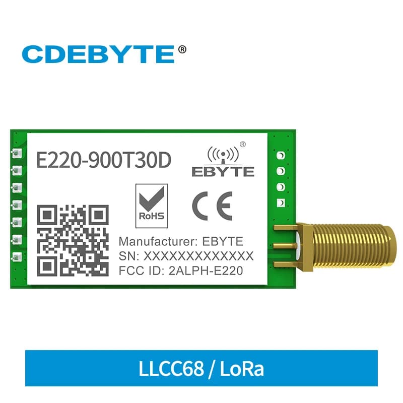 E220-900T30D Wireless LoRa ISM 868MHz 915MHz Module Ultiple Transmission LoRa Spread Spectrum DIP UART Interface SMA-K Antenna