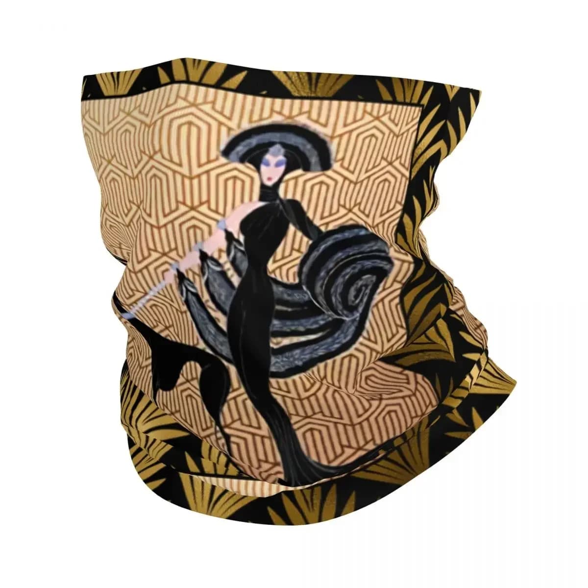 Art Deco Erte Greyhound Bandana Winter Neck Warmer Men Windproof Wrap Face Scarf for Ski Whippet Sighthound Dog Gaiter Headband