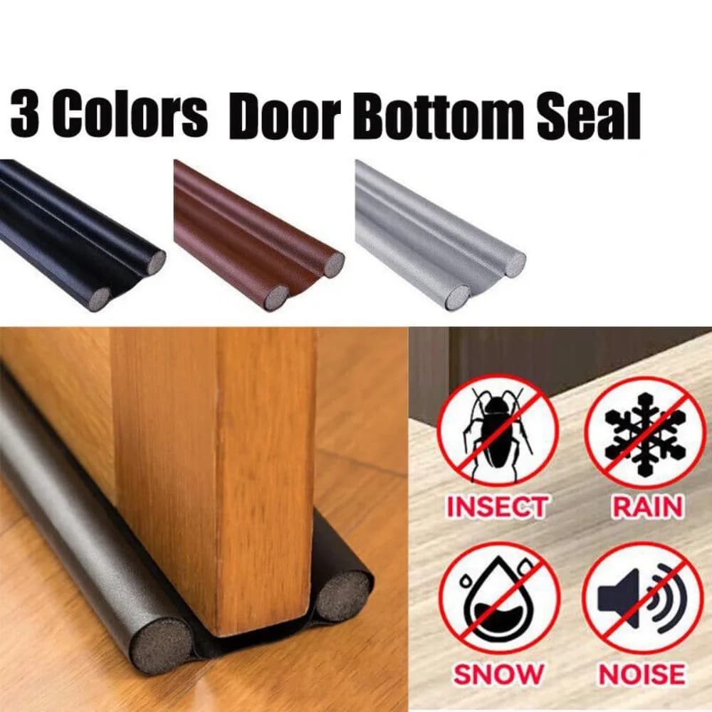Flexible Door Gap Bottom Seam Sealing Bathroom Door Seal Sound Proof Dust Strip Waterproof Guard Sealer Stopper Double Stick